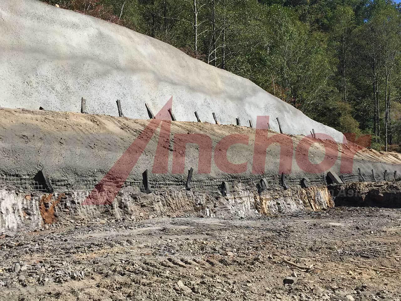 Construction site using SupAnchor self drilling anchor system