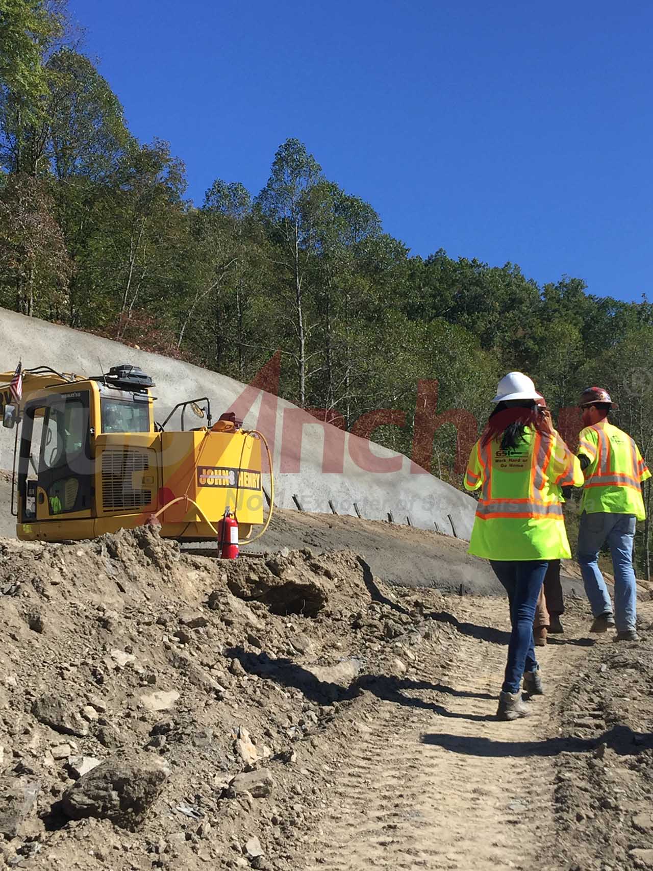 Construction site using SupAnchor self drilling anchor system