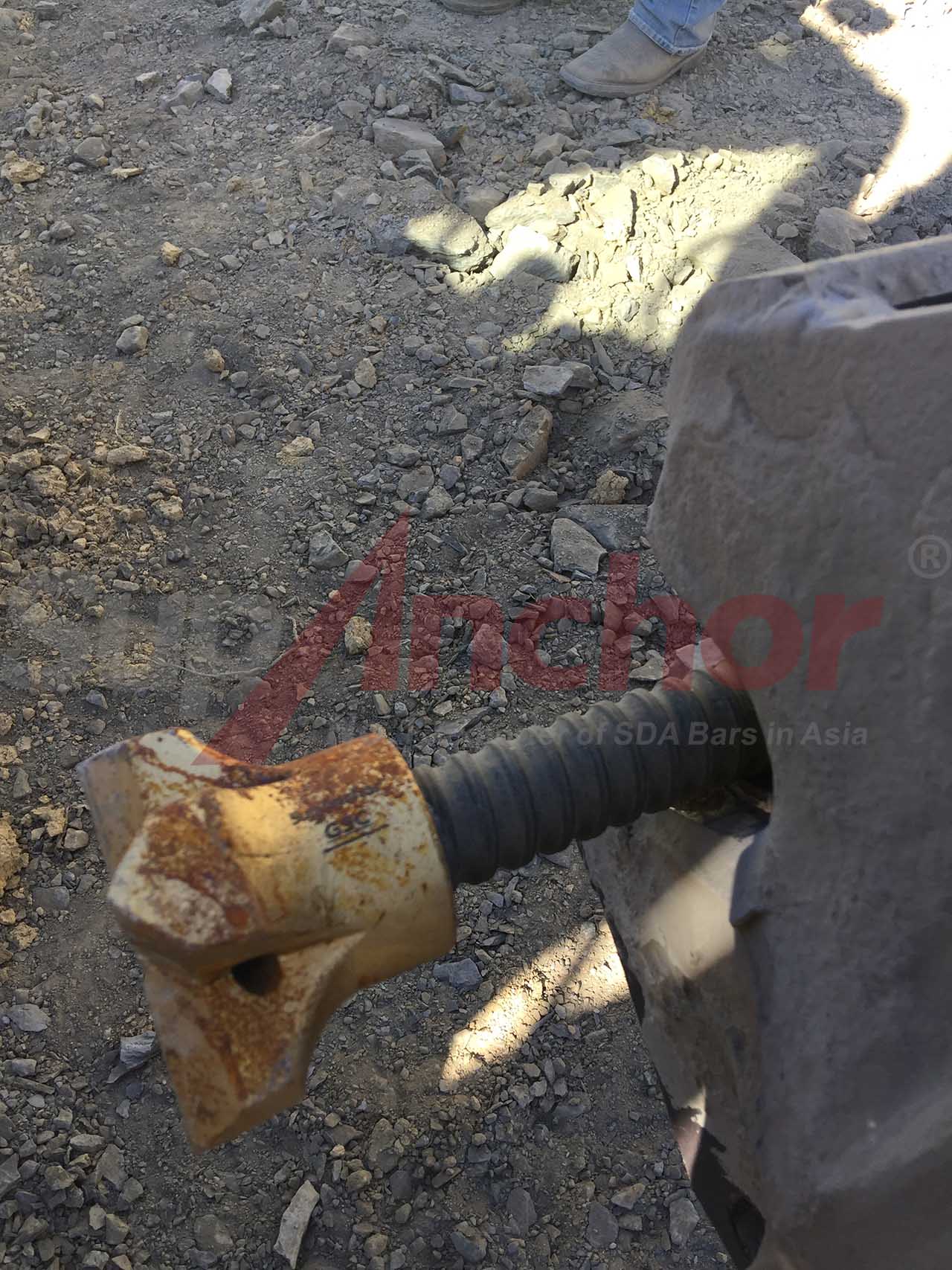 Construction site using SupAnchor self drilling anchor system