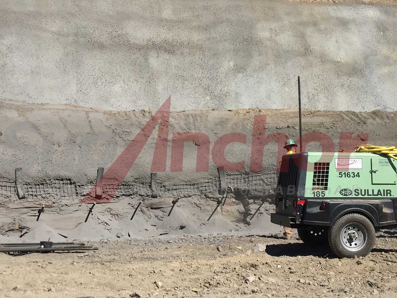 Construction site using SupAnchor self drilling anchor system