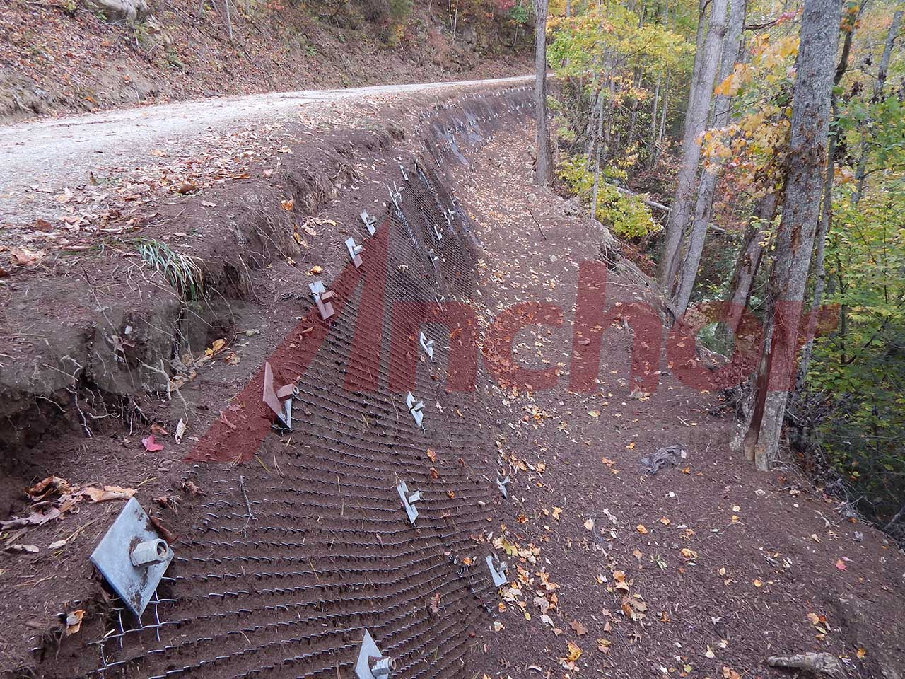 Construction site using SupAnchor self drilling anchor system