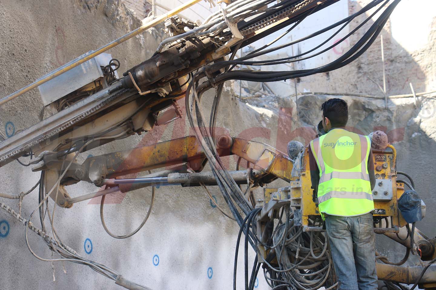 Construction site using SupAnchor self drilling anchor system