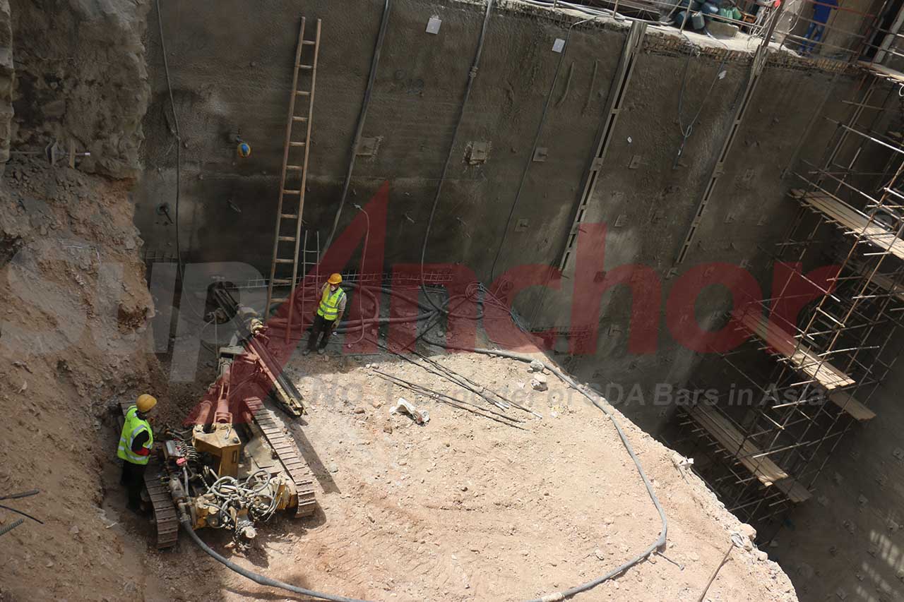 Construction site using SupAnchor self drilling anchor system