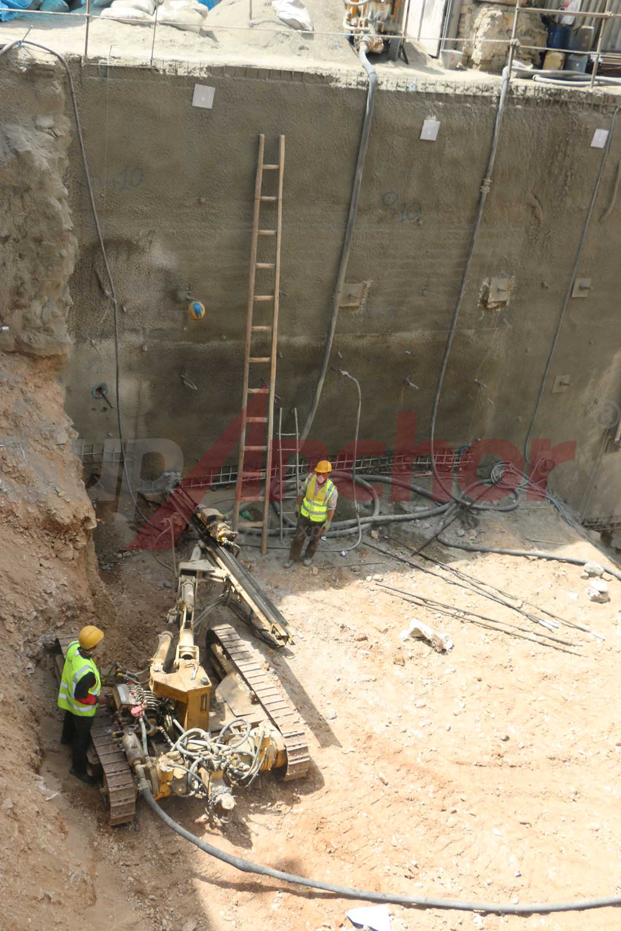 Construction site using SupAnchor self drilling anchor system