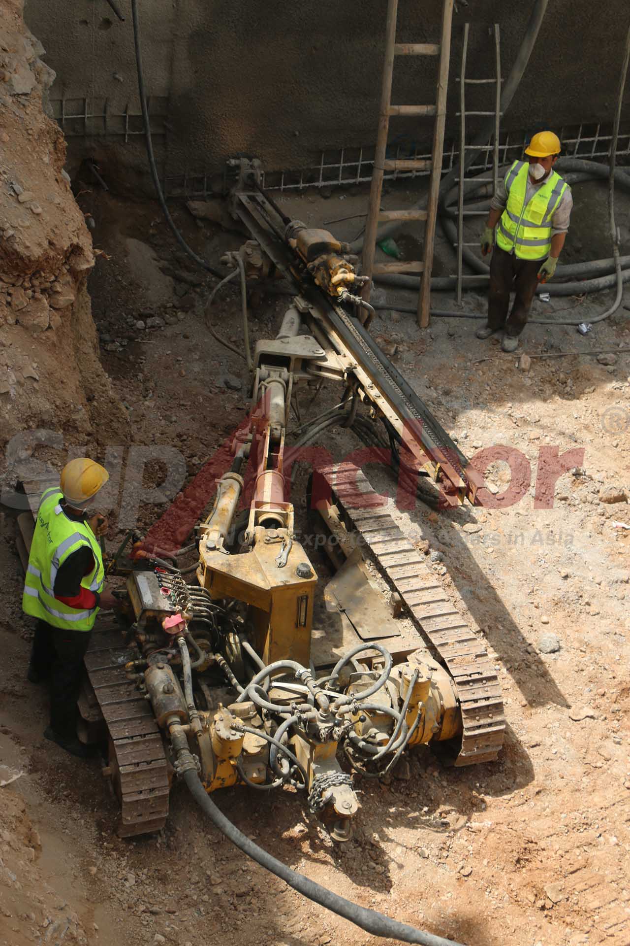 Construction site using SupAnchor self drilling anchor system