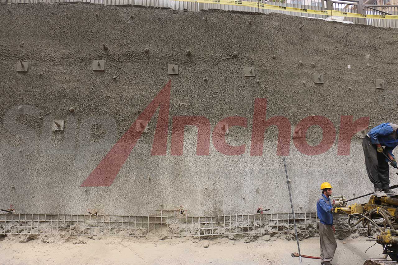 Construction site using SupAnchor self drilling anchor system