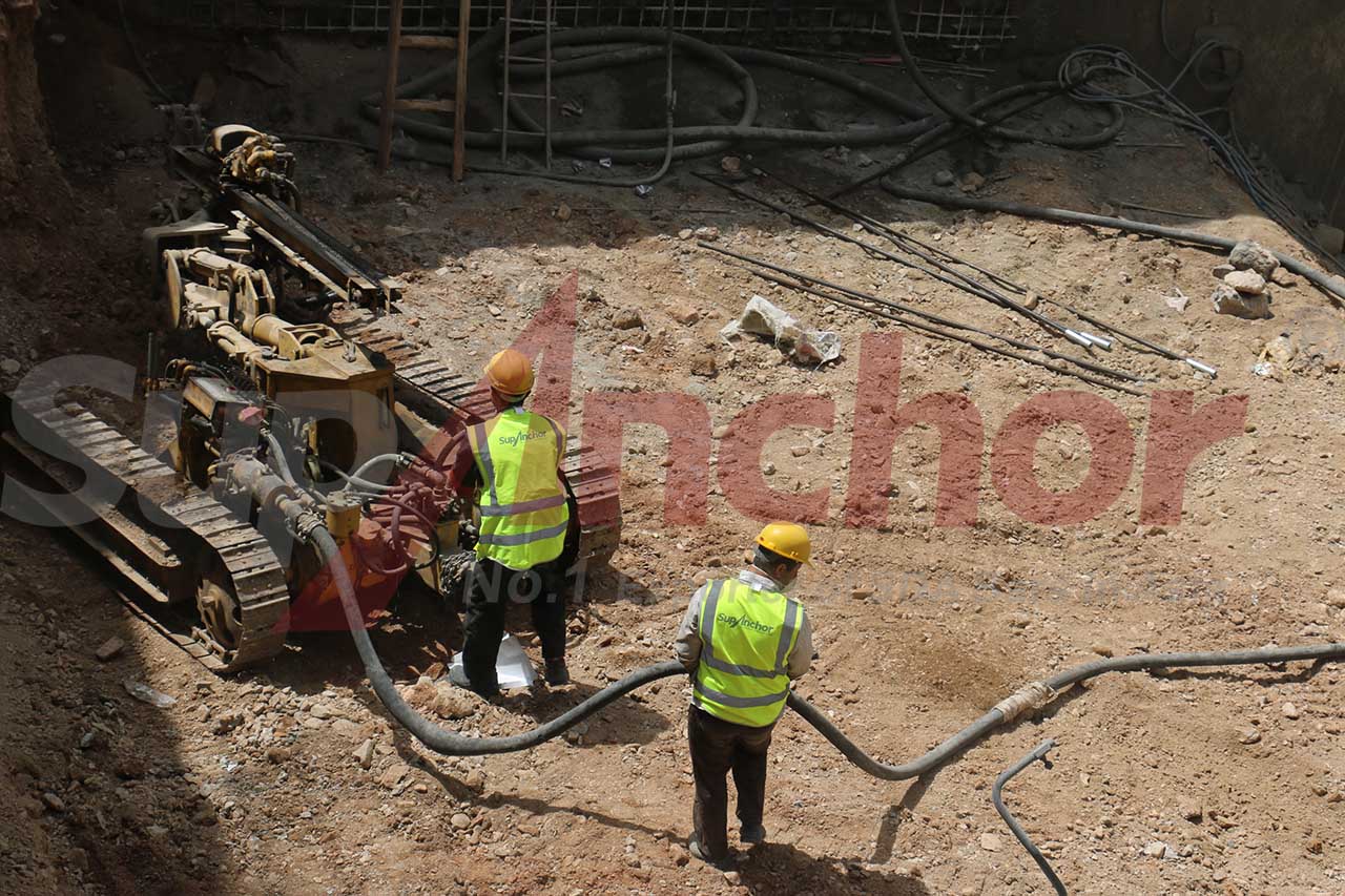 Construction site using SupAnchor self drilling anchor system
