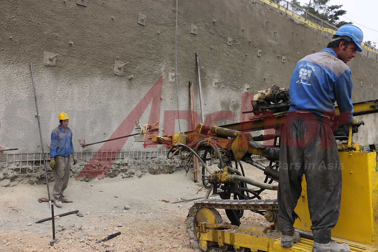 Construction site using SupAnchor self drilling anchor system