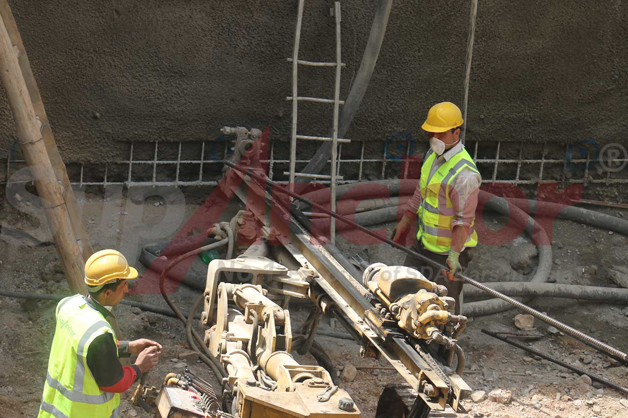Construction site using SupAnchor self drilling anchor system