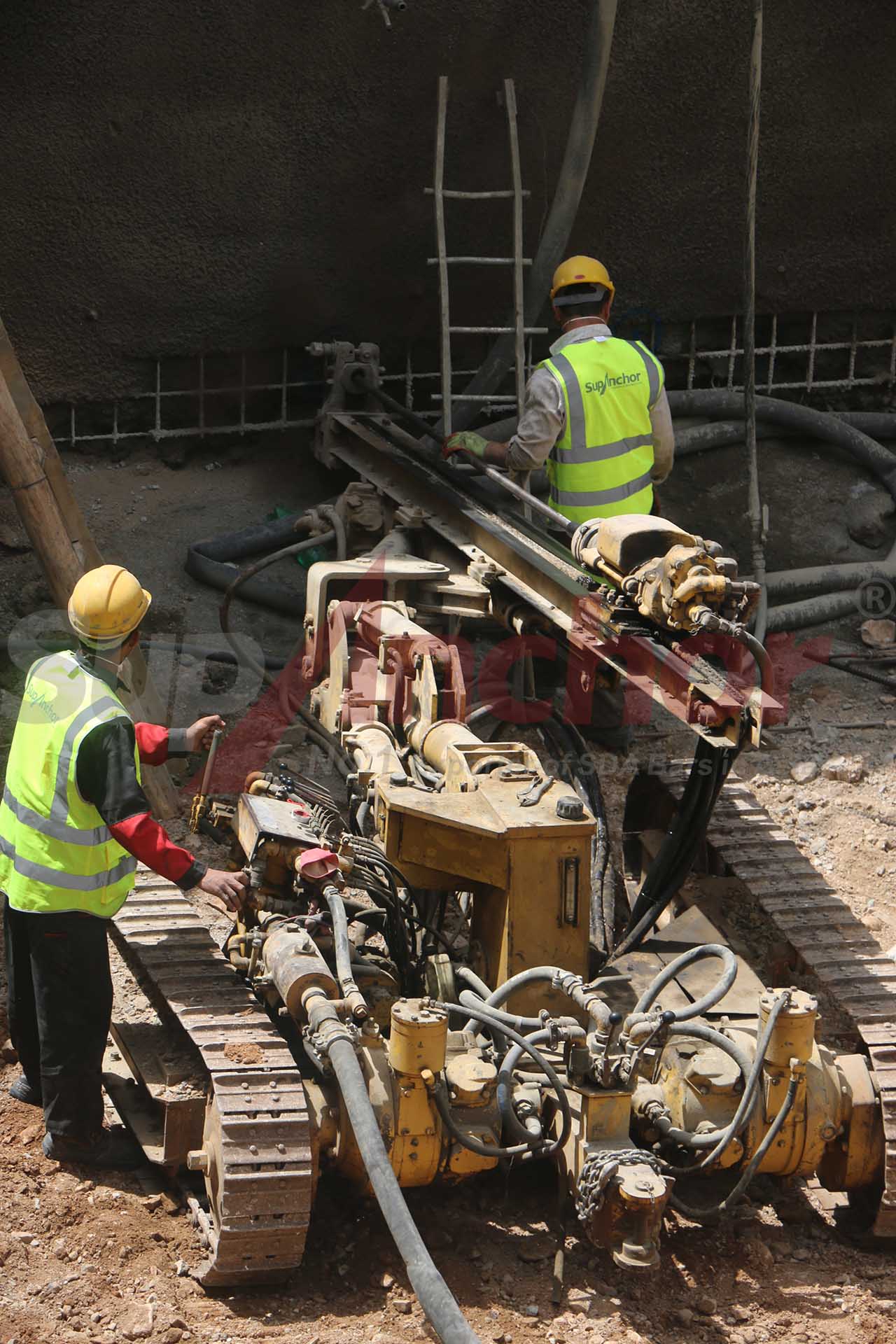 Construction site using SupAnchor self drilling anchor system