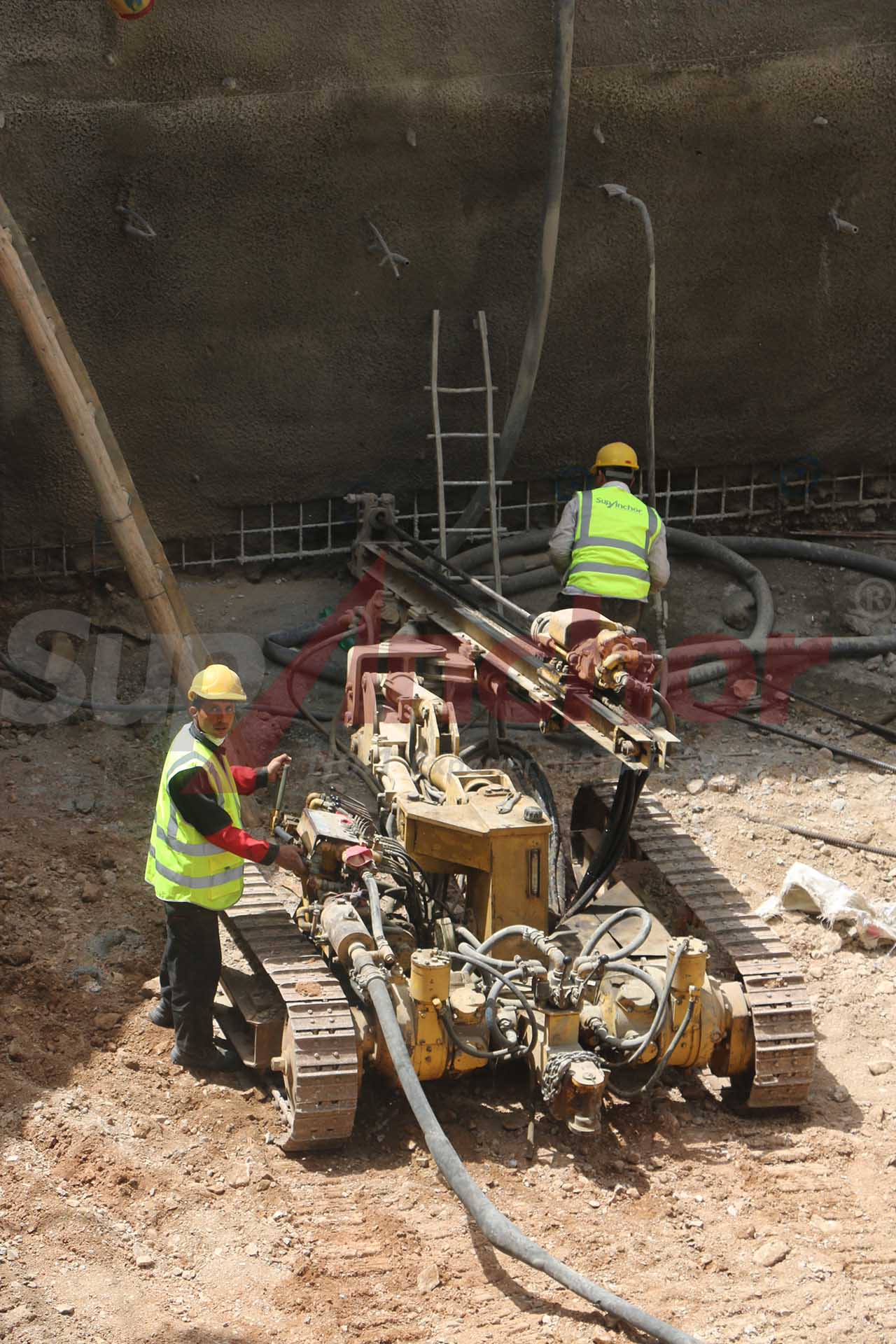 Construction site using SupAnchor self drilling anchor system