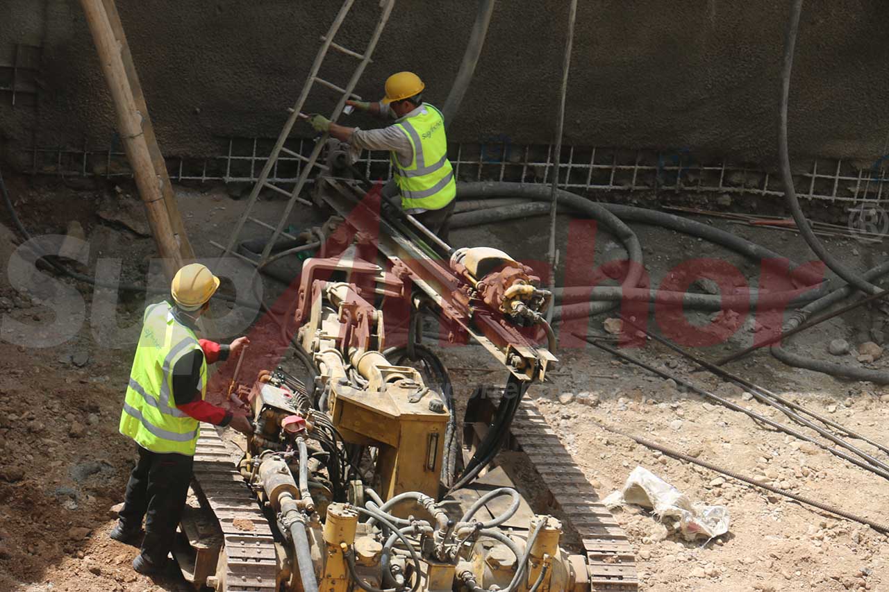 Construction site using SupAnchor self drilling anchor system