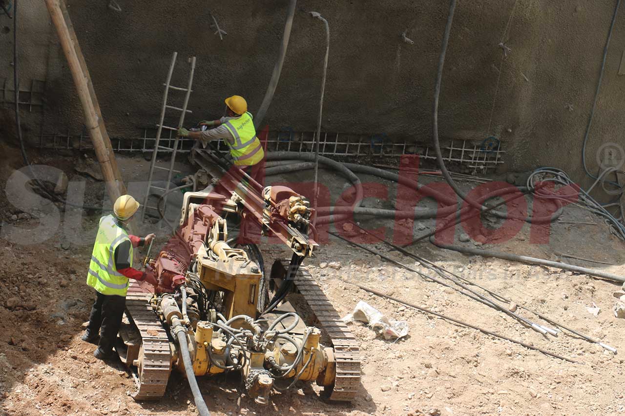 Construction site using SupAnchor self drilling anchor system