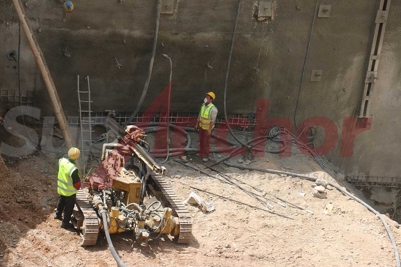 Construction site using SupAnchor self drilling anchor system