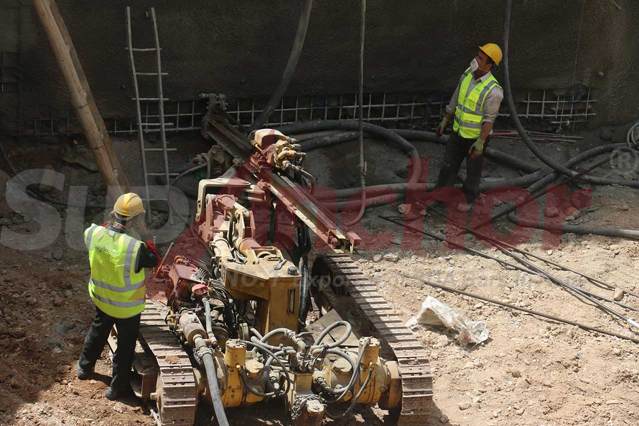 Construction site using SupAnchor self drilling anchor system