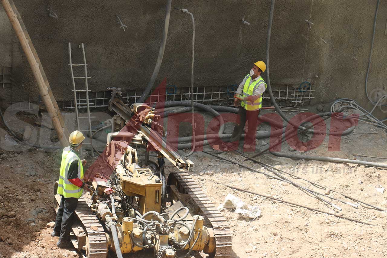 Construction site using SupAnchor self drilling anchor system
