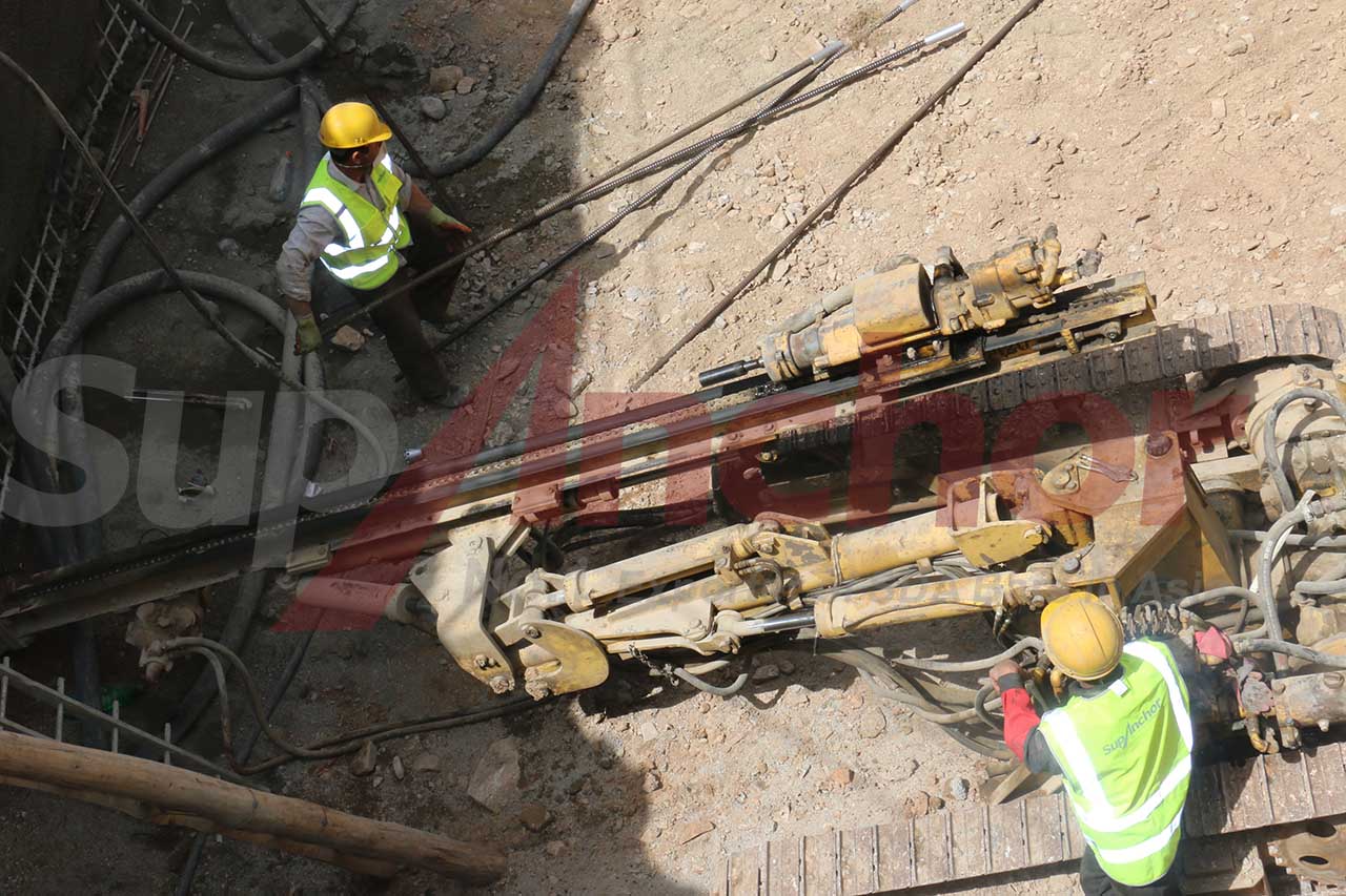 Construction site using SupAnchor self drilling anchor system