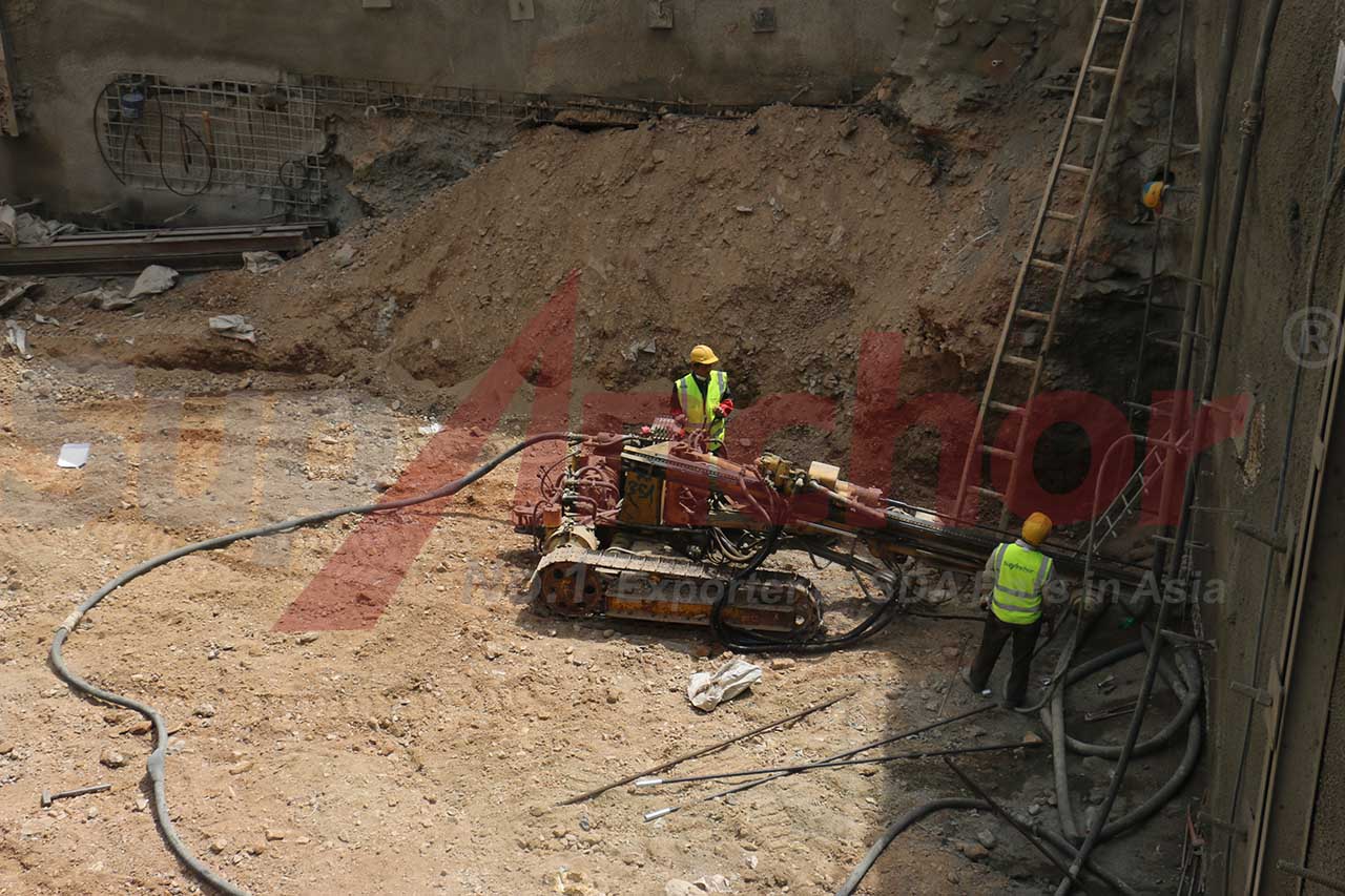 Construction site using SupAnchor self drilling anchor system