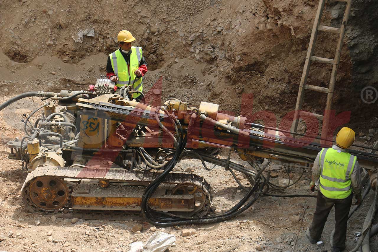 Construction site using SupAnchor self drilling anchor system
