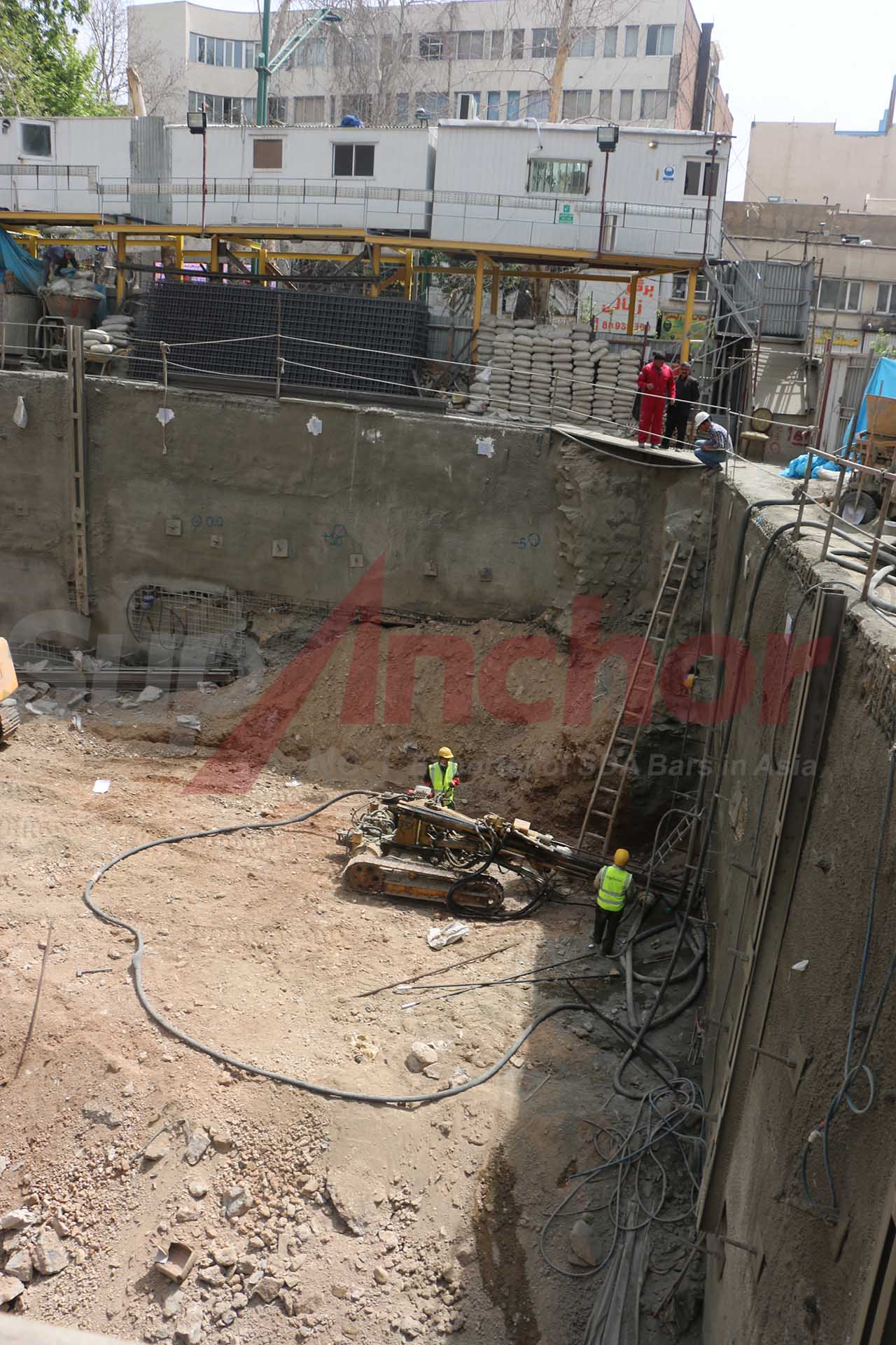 Construction site using SupAnchor self drilling anchor system