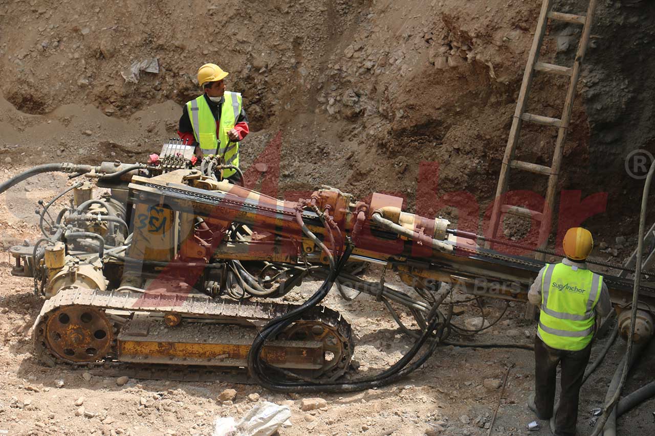 Construction site using SupAnchor self drilling anchor system