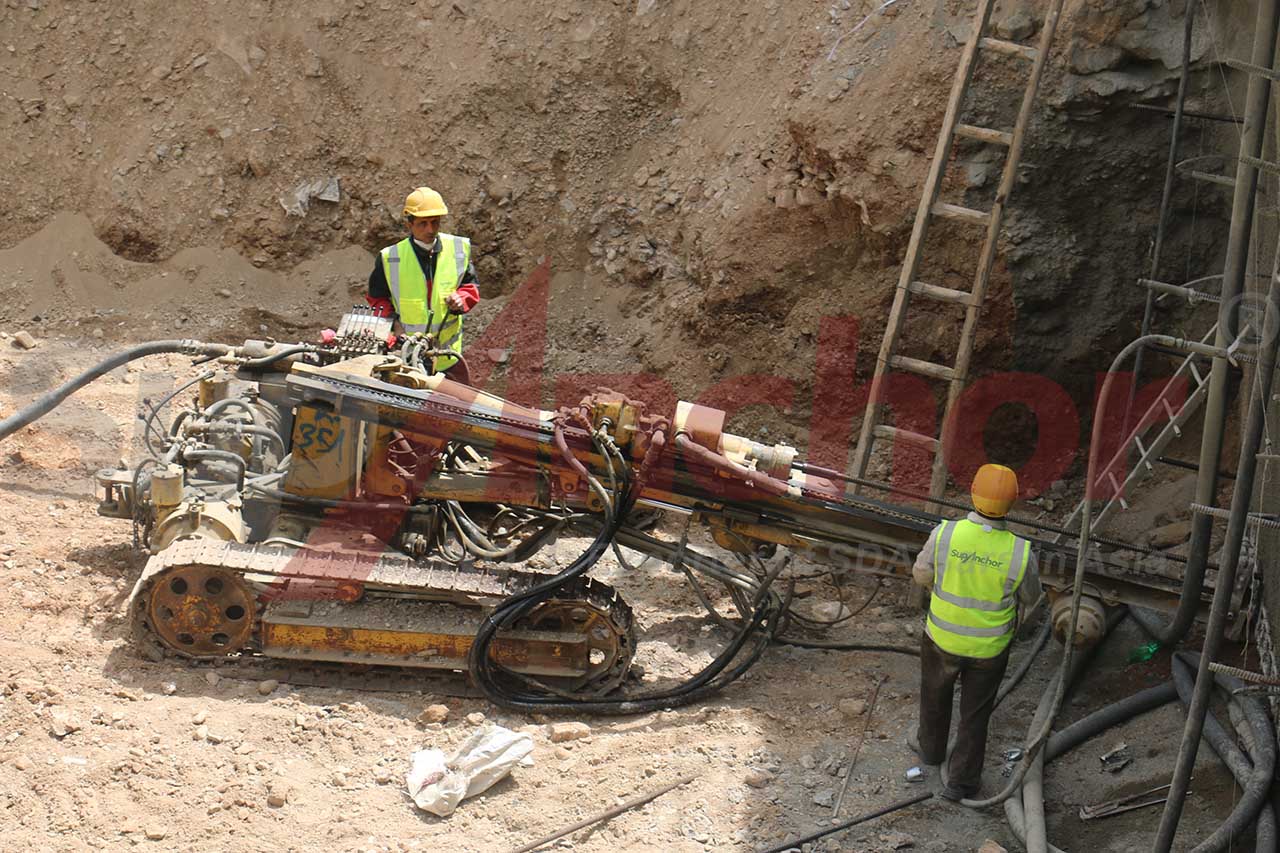 Construction site using SupAnchor self drilling anchor system