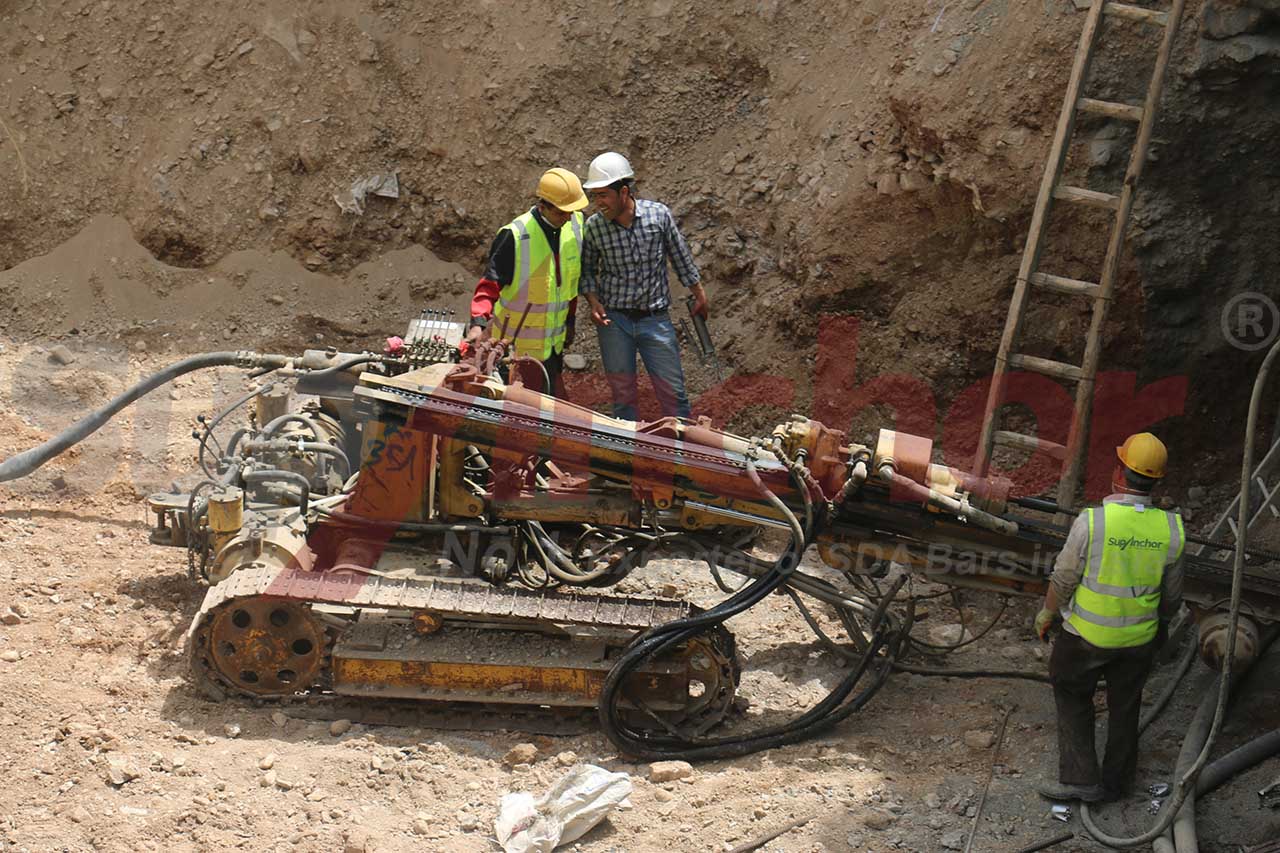 Construction site using SupAnchor self drilling anchor system