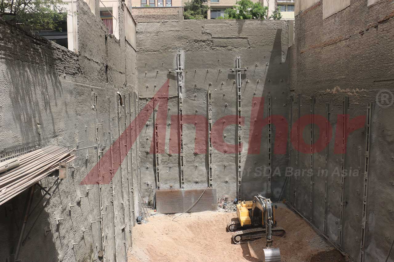 Construction site utilizing SupAnchor reinforcement technology