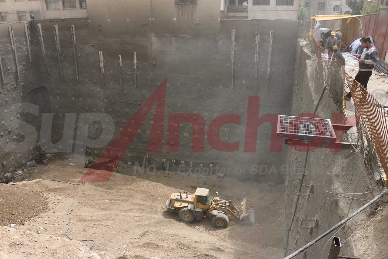 Construction site using SupAnchor self drilling anchor system