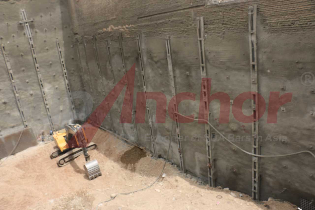 Construction site using SupAnchor self drilling anchor system