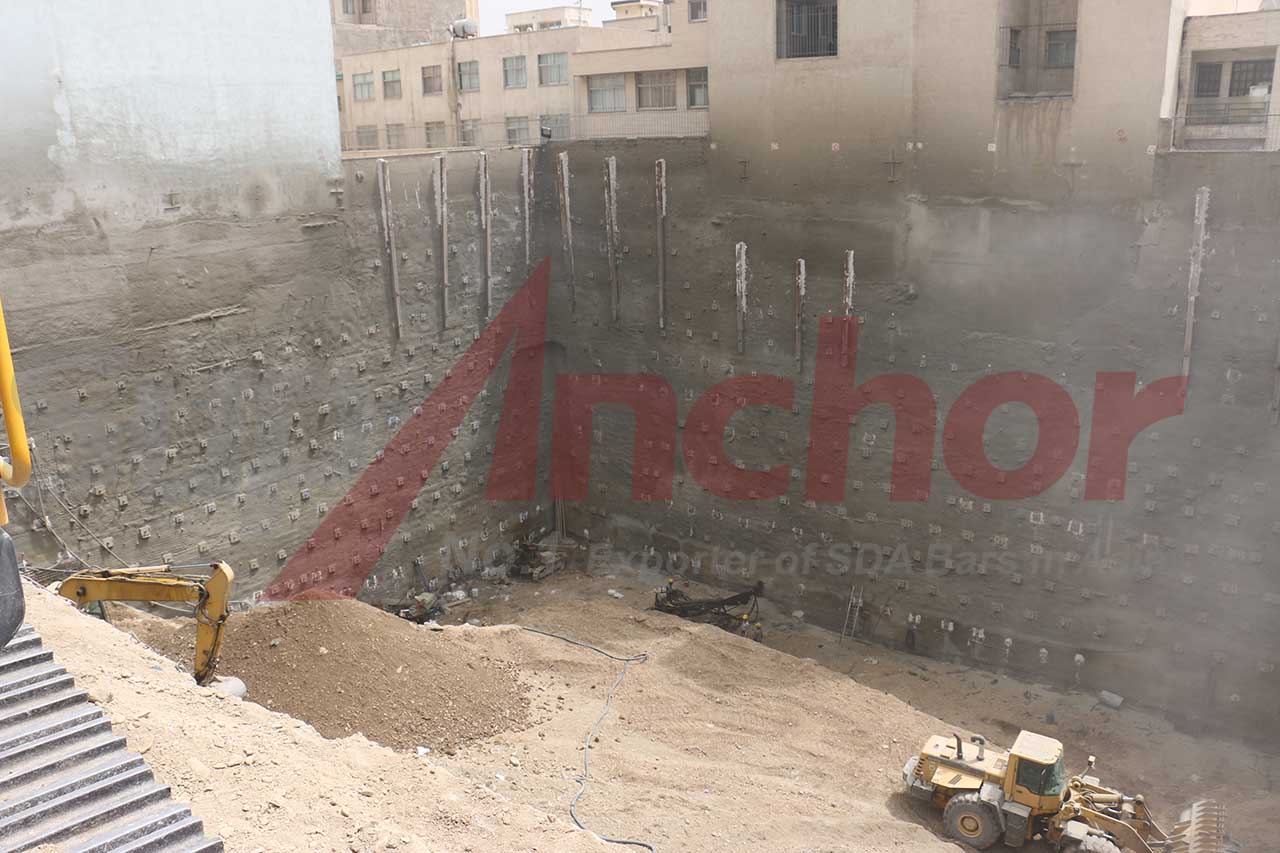 Construction site using SupAnchor self drilling anchor system