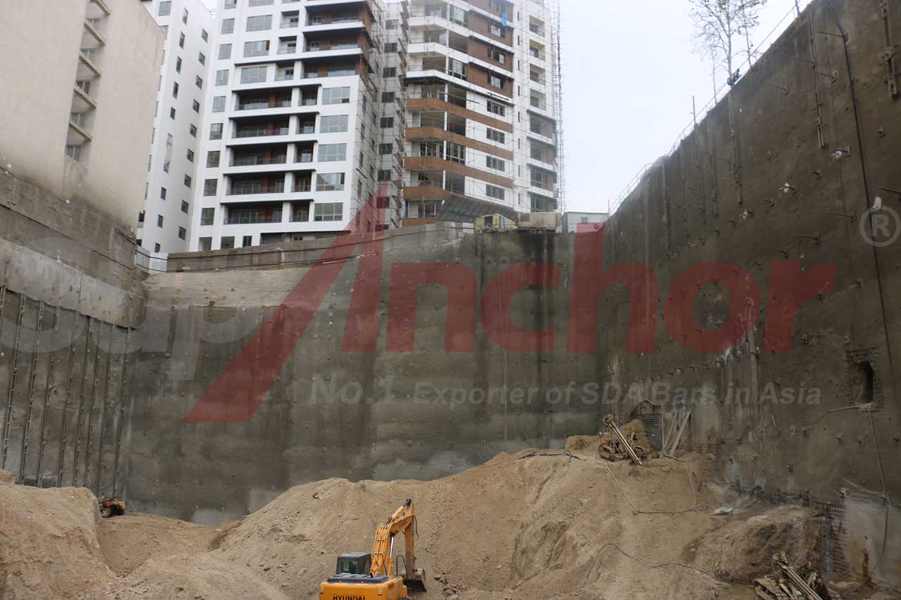 Construction site using SupAnchor self drilling anchor system
