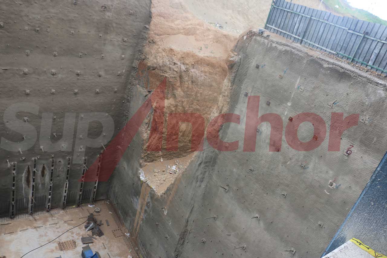 Construction site using SupAnchor self drilling anchor system