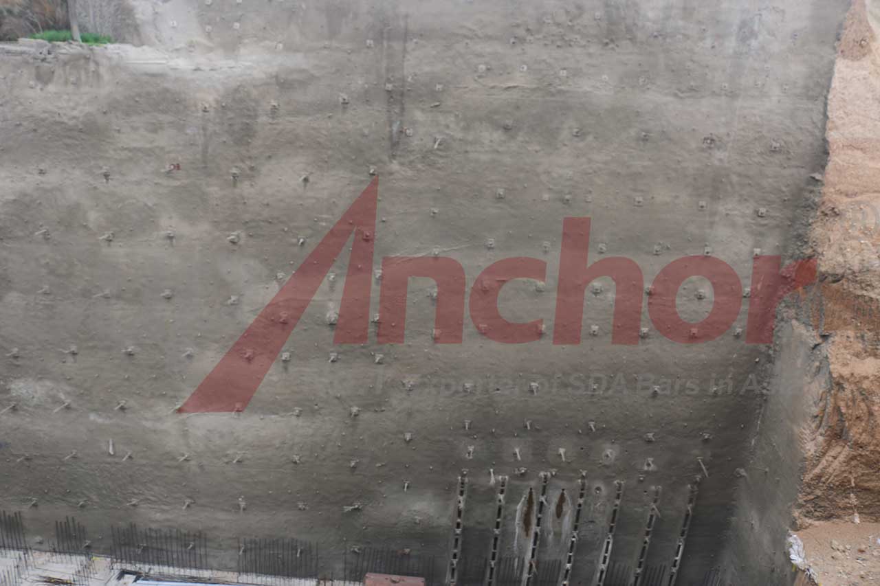 Construction site using SupAnchor self drilling anchor system