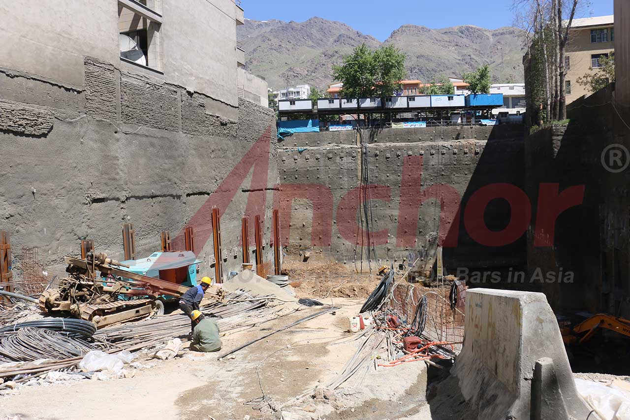 Construction site using SupAnchor self drilling anchor system