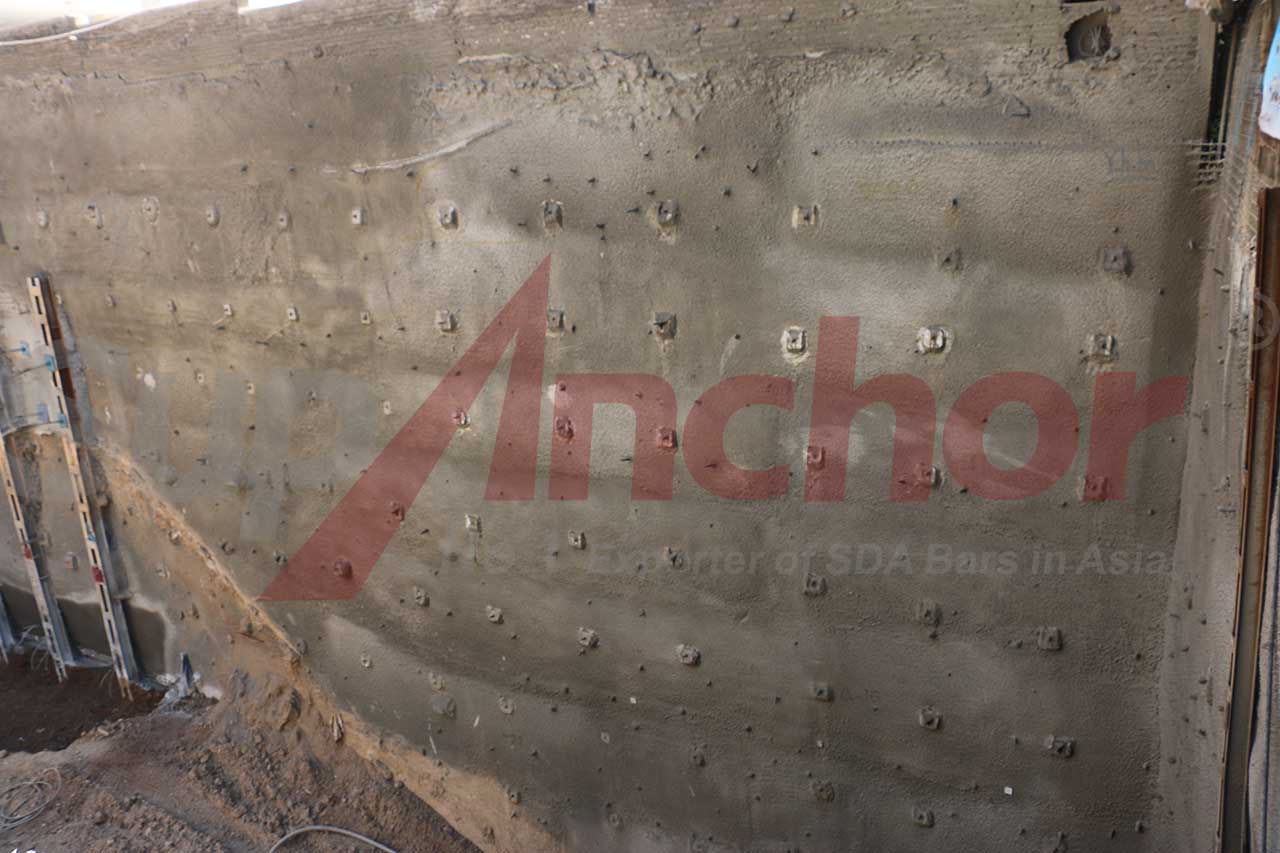 Construction site using SupAnchor self drilling anchor system