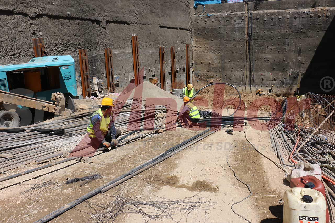 Construction site using SupAnchor self drilling anchor system