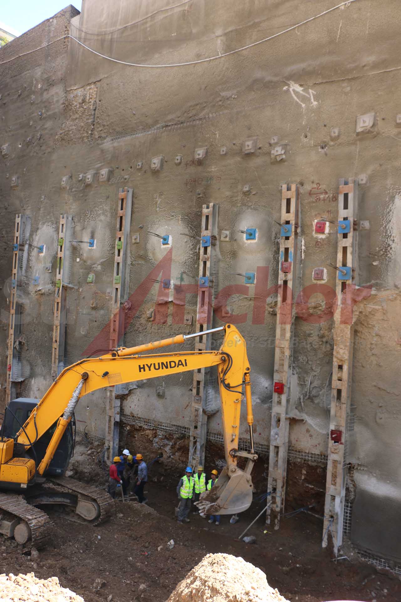 Construction site using SupAnchor self drilling anchor system