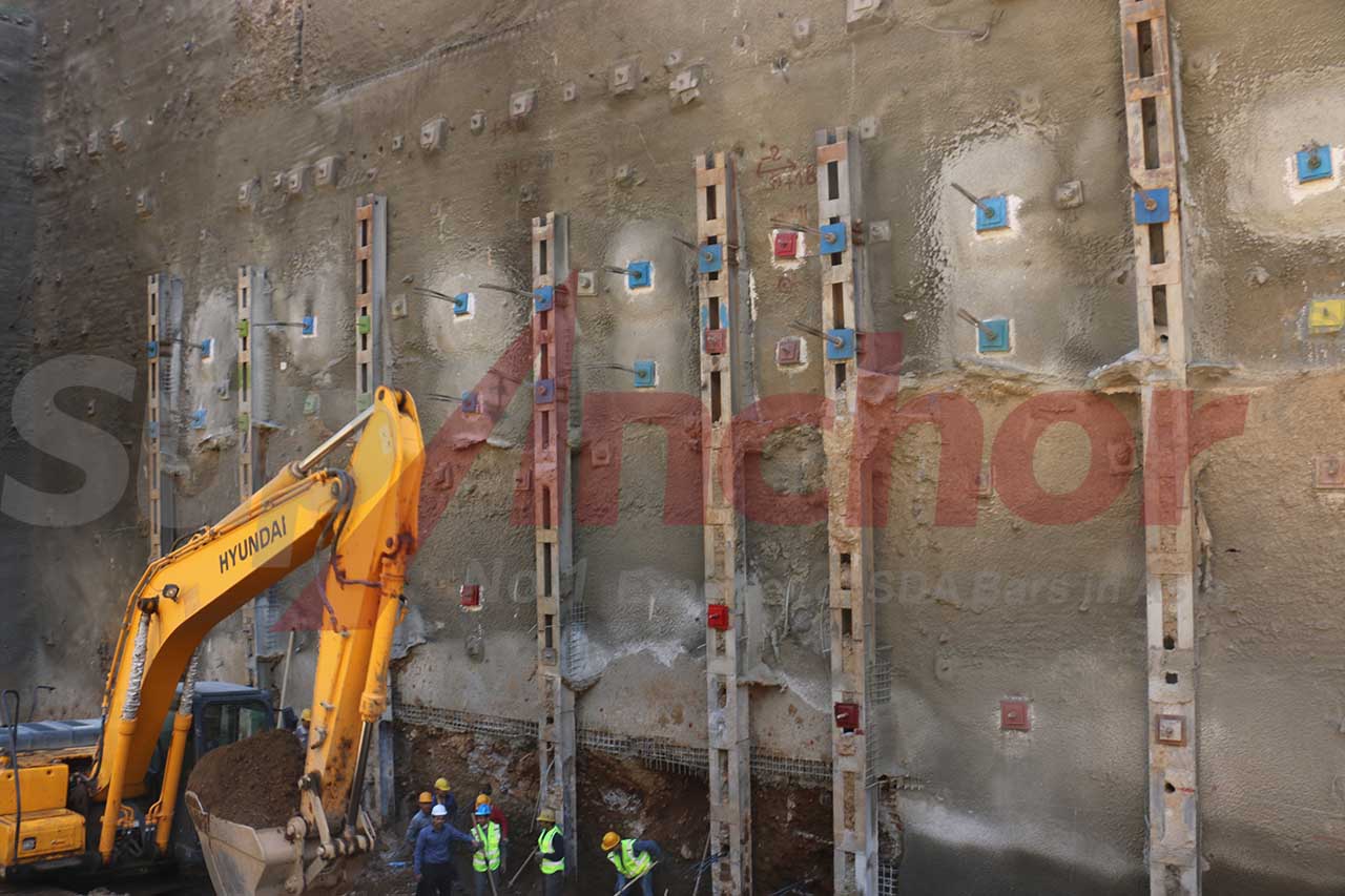 Construction site using SupAnchor self drilling anchor system