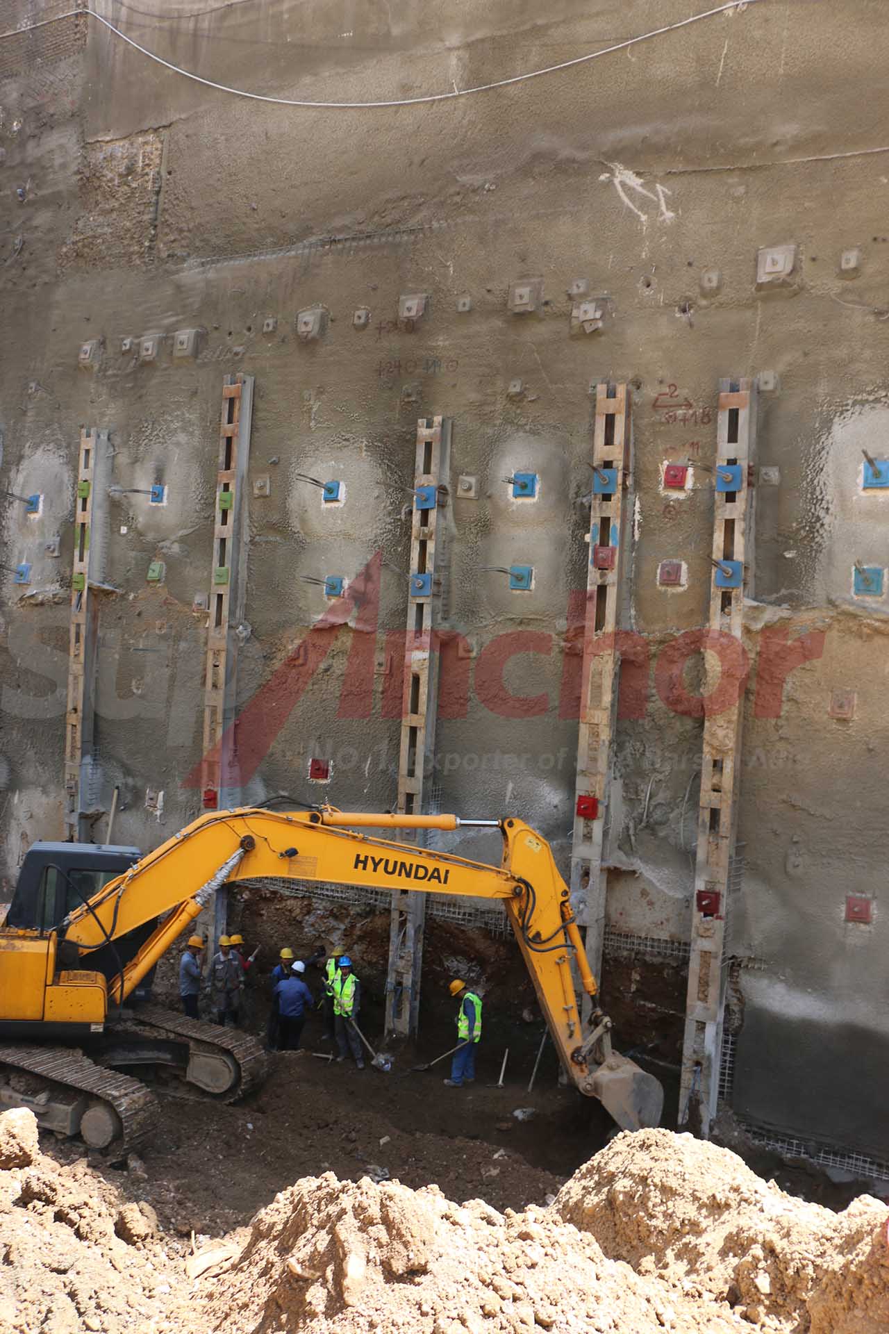 Construction site using SupAnchor self drilling anchor system