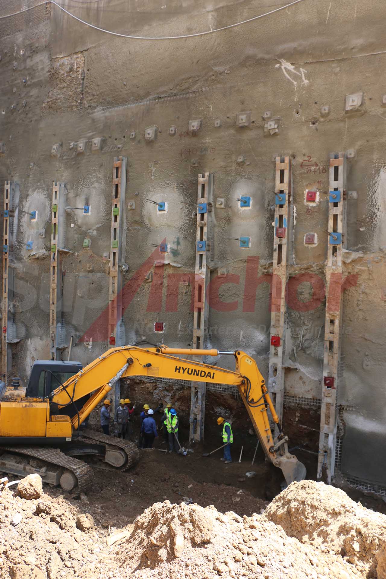 Construction site using SupAnchor self drilling anchor system