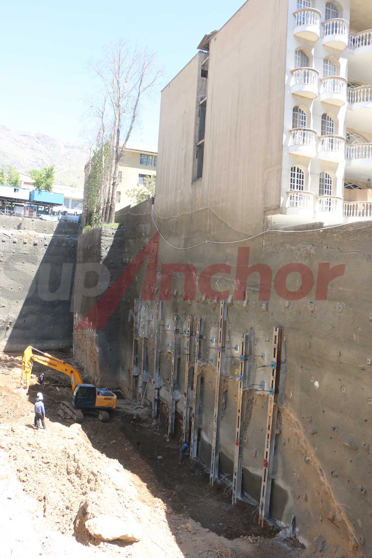 Construction site using SupAnchor self drilling anchor system