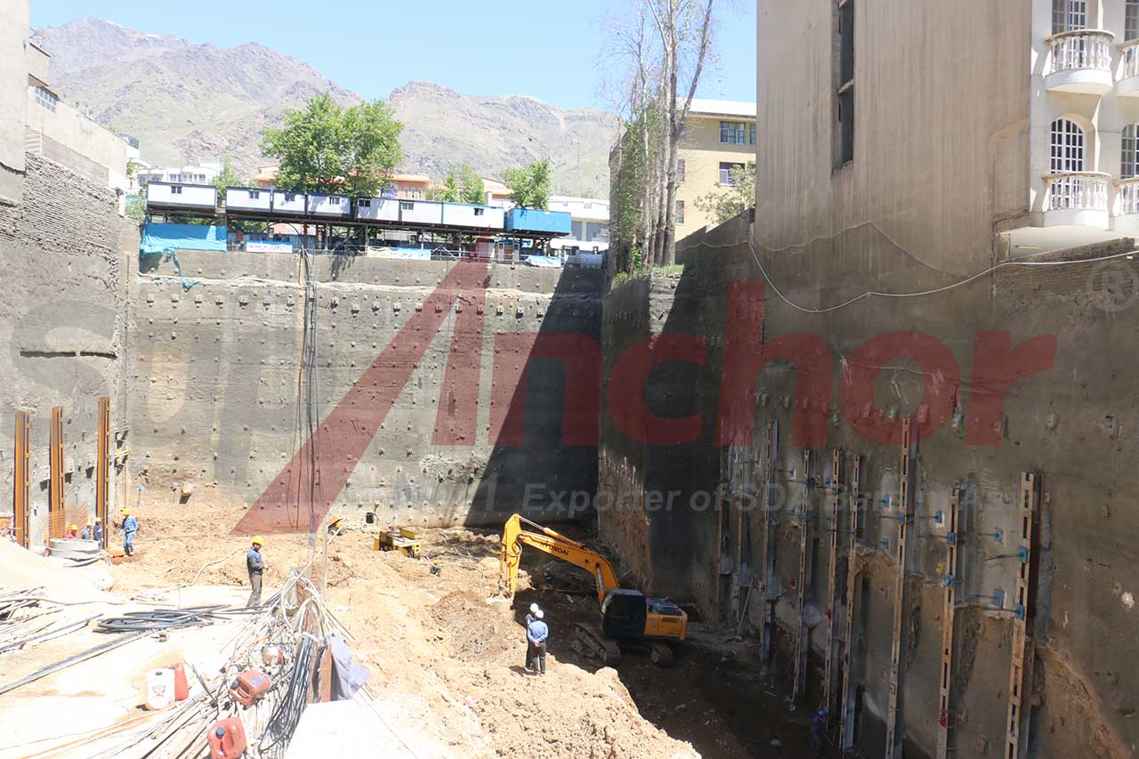 Construction site using SupAnchor self drilling anchor system