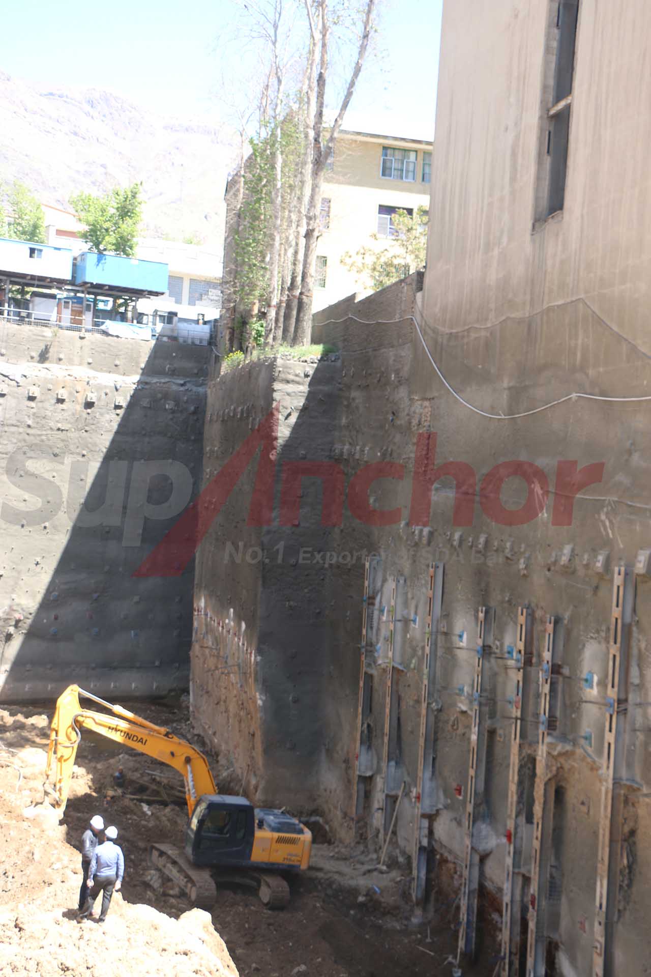 Construction site using SupAnchor self drilling anchor system