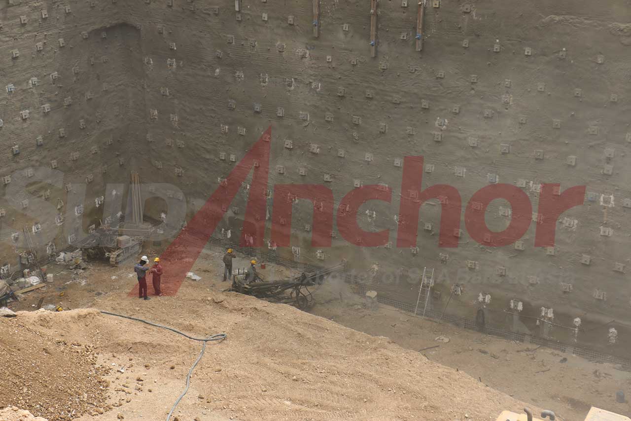 Construction site using SupAnchor self drilling anchor system