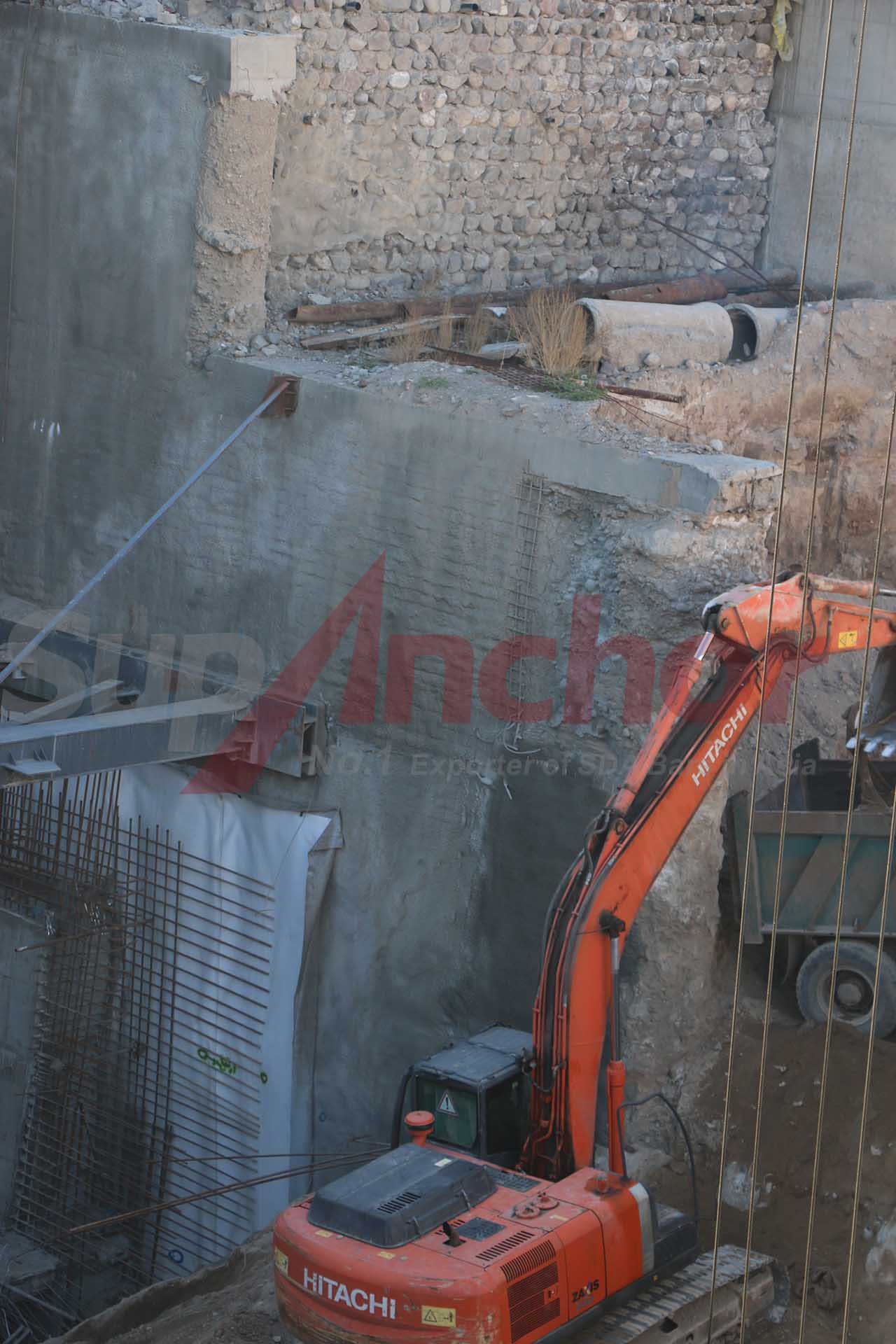 Construction site using SupAnchor self drilling anchor system