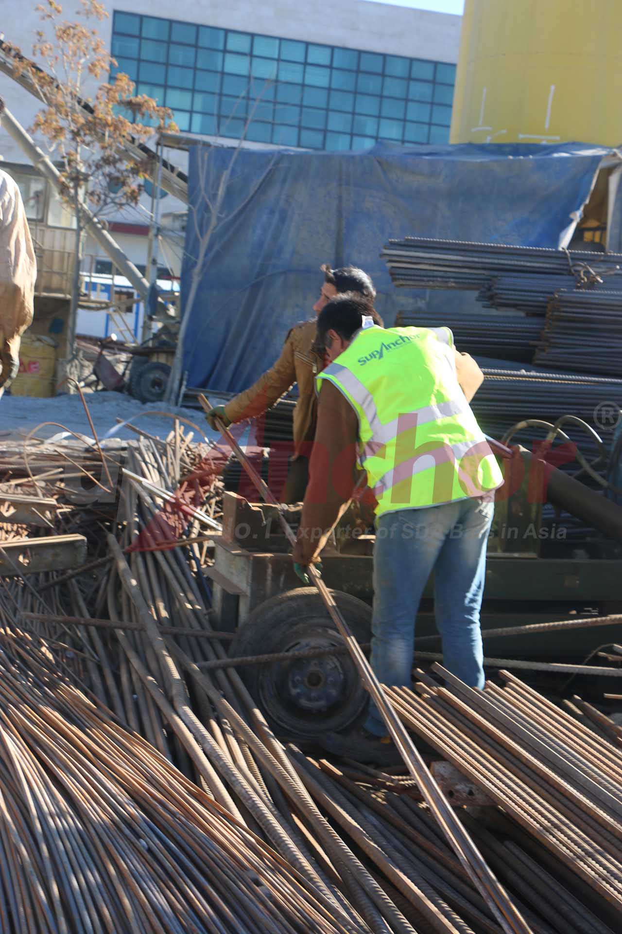 Construction site using SupAnchor self drilling anchor system