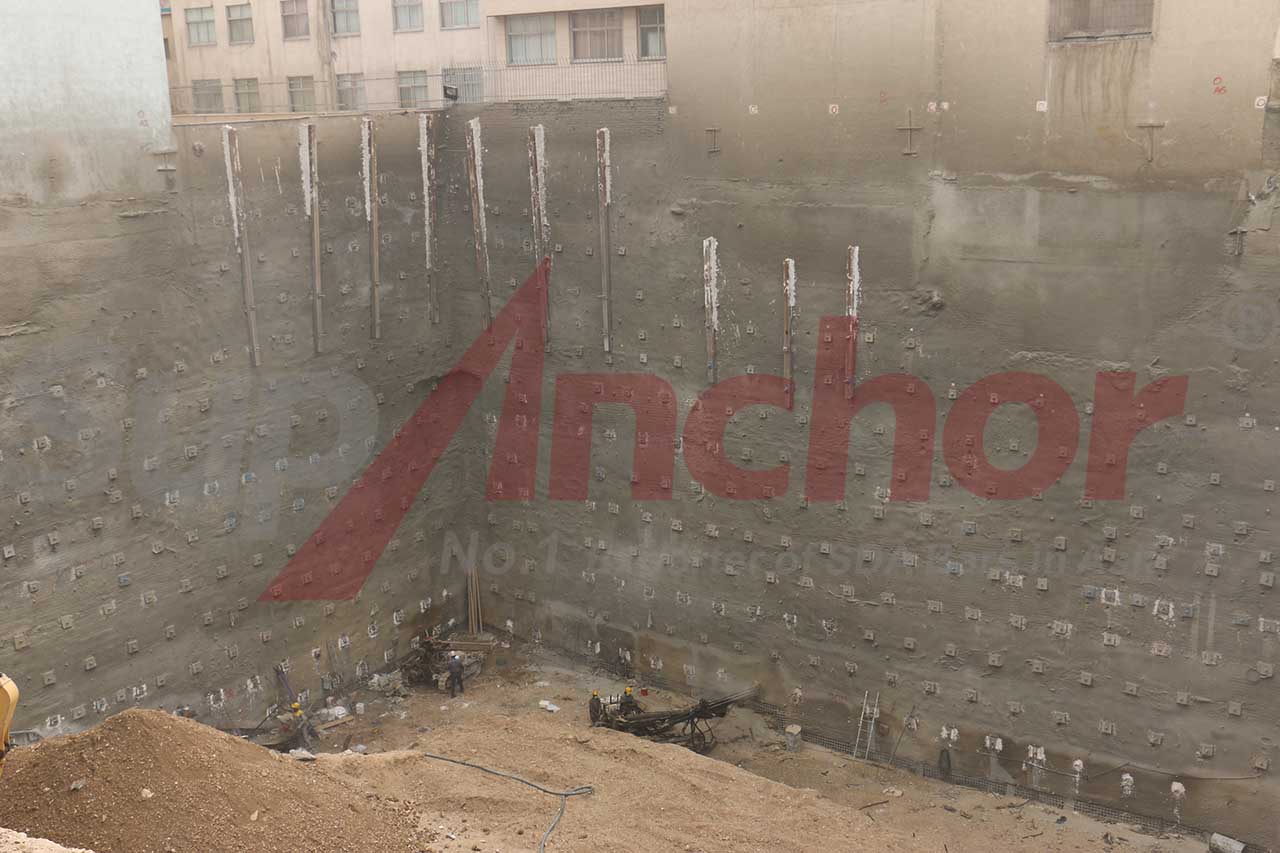 Construction site using SupAnchor self drilling anchor system