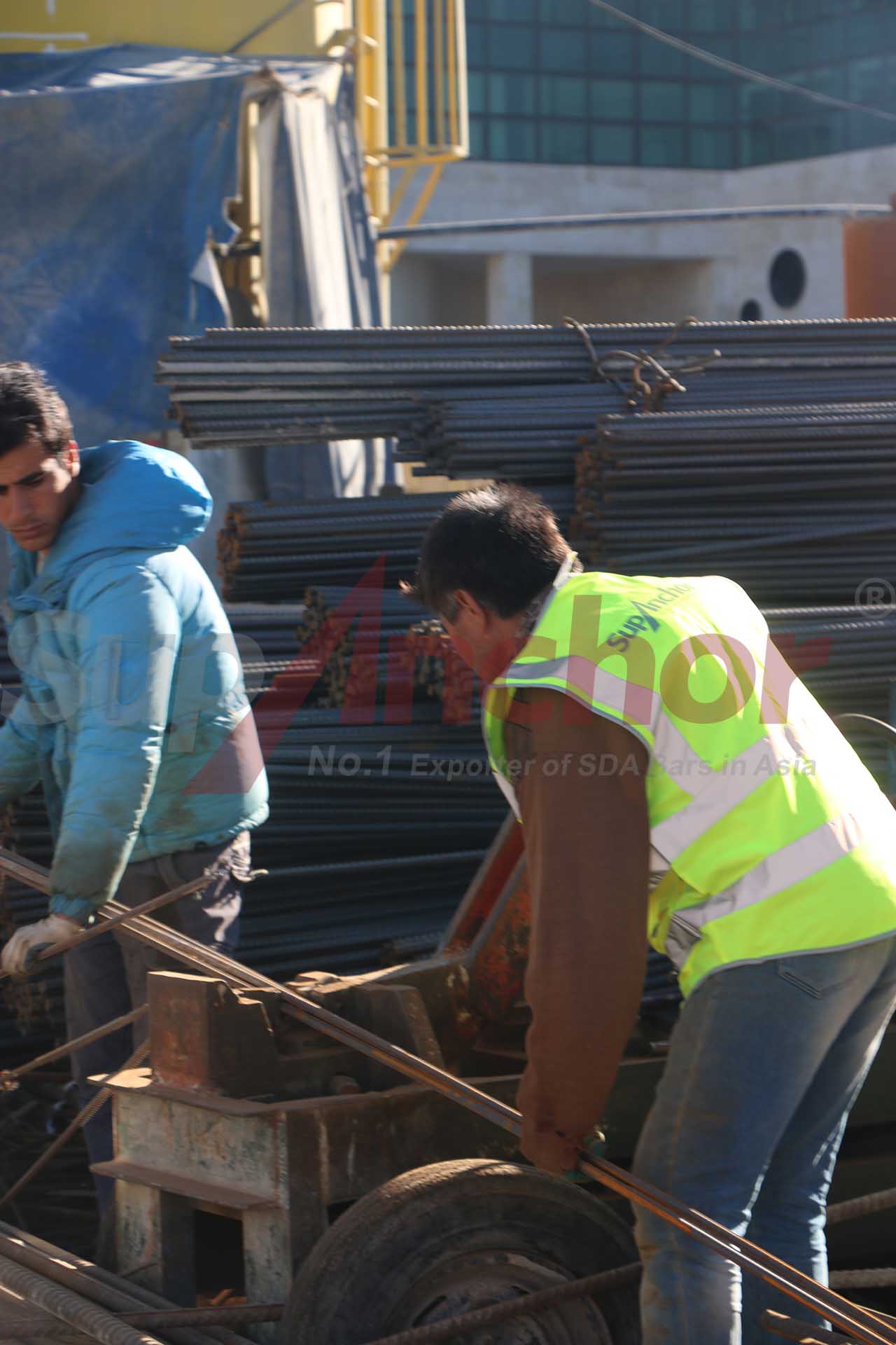 Construction site using SupAnchor self drilling anchor system