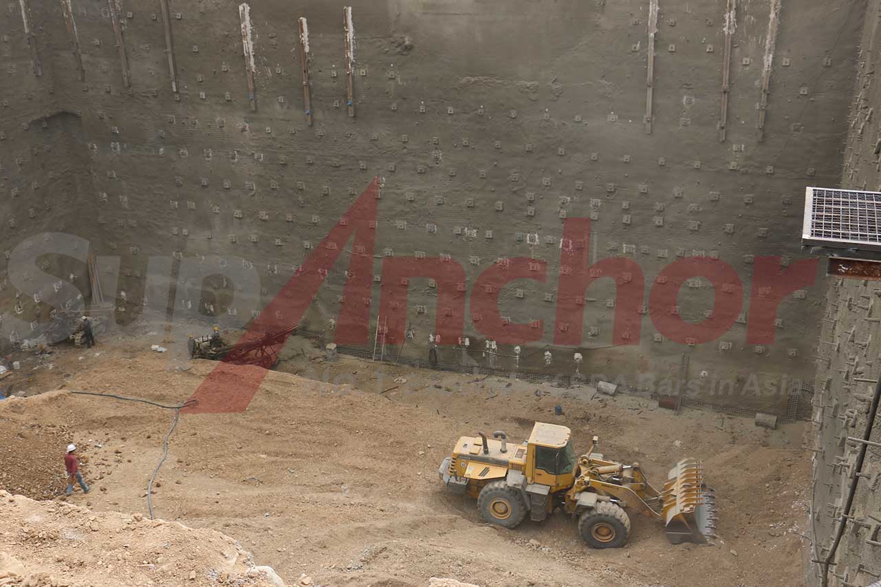 Construction site using SupAnchor self drilling anchor system